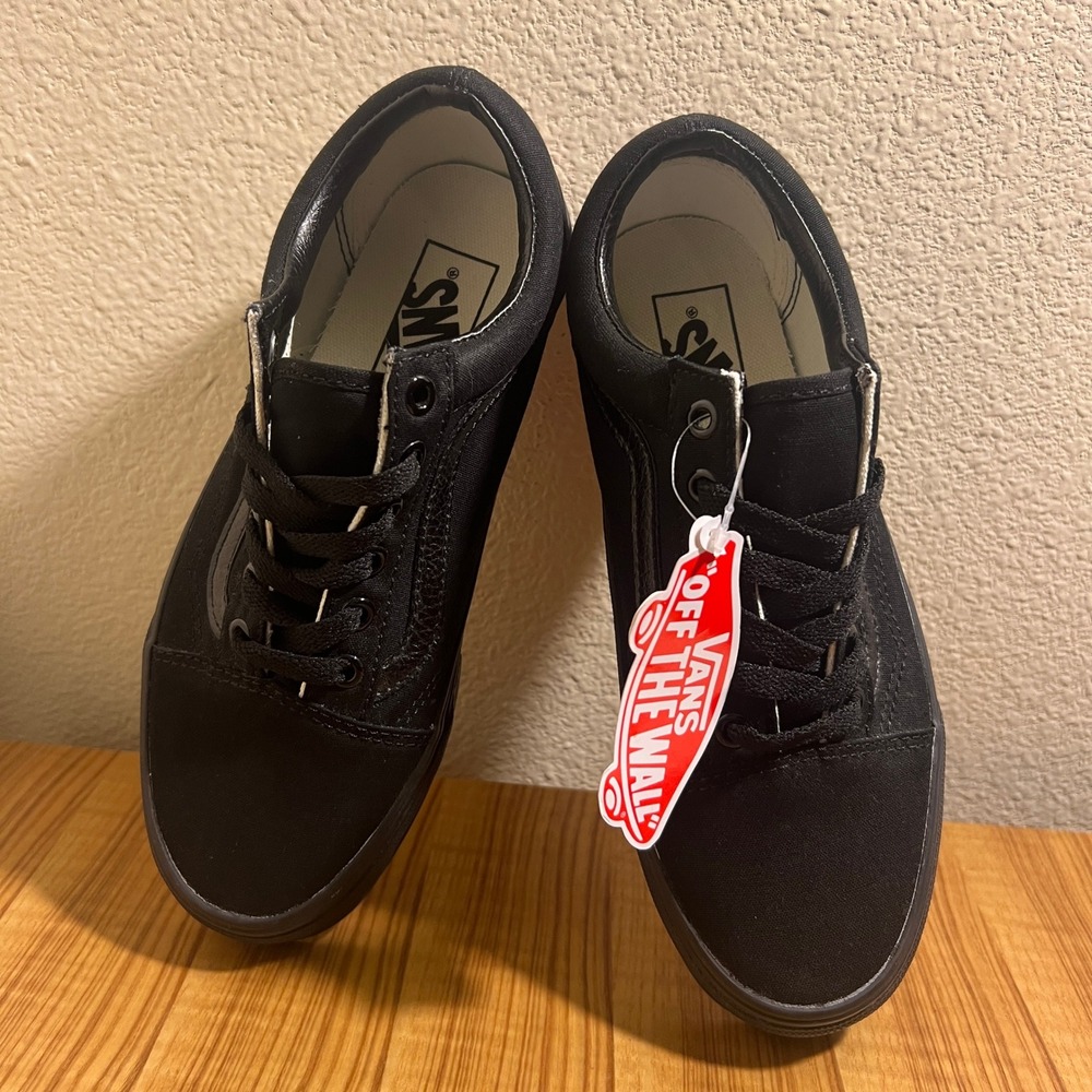 VANS Skate‎ Old Skool Low Top Skateboarding Shoes in Black/Black, NWOT - Picture 6 of 7